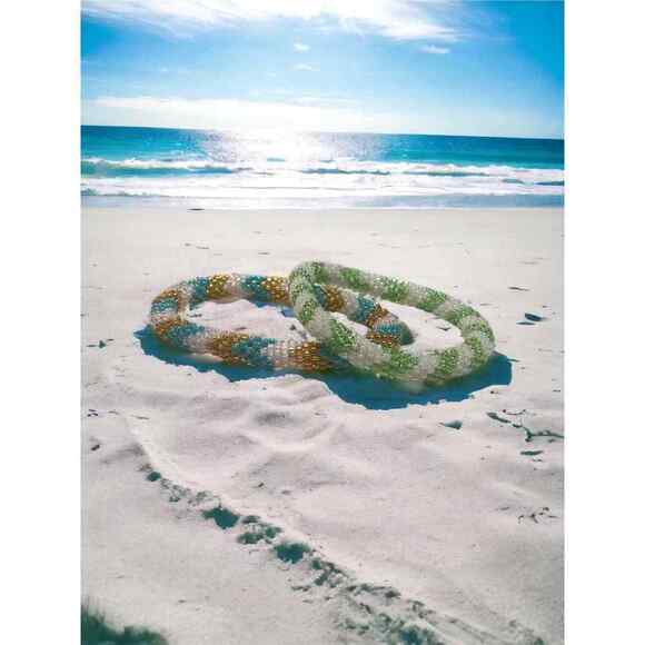 Sashka Jewelry - 2 Handmade glass beaded bracelets- Sasha Co. Sz med